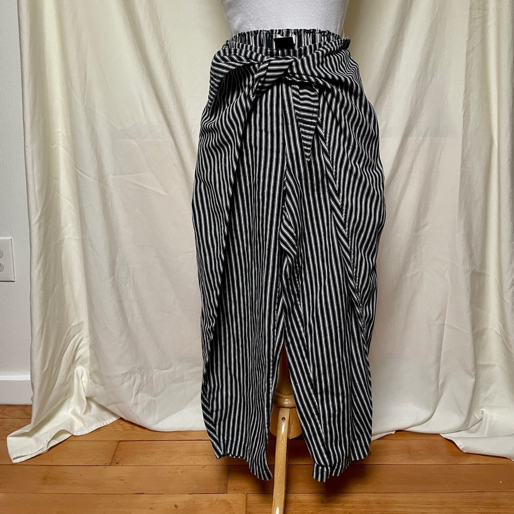 Silence + Noise stripe wrap pants